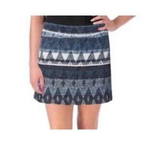 Sam Edelman Blue Boho Print Wool Blend Mini Skirt  Size 2